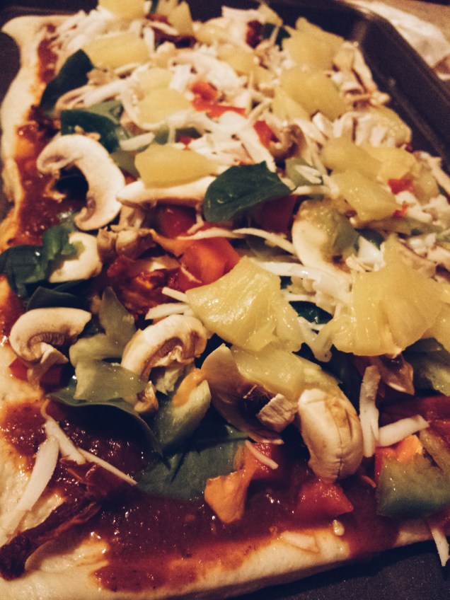 Homemade vegetarian pizza